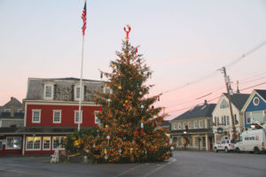 Christmas Prelude Christmas tree in Kennebunkport Maine Dock Square